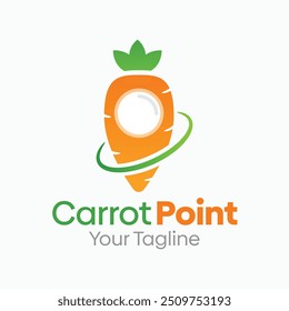 Modelo de design de logotipo de ponto de cenoura. Bom para negócios, agência, comunidade e organização