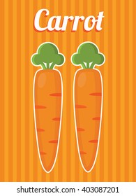 Carrot Poster with Retro Style. Isolated Vector. Illustration