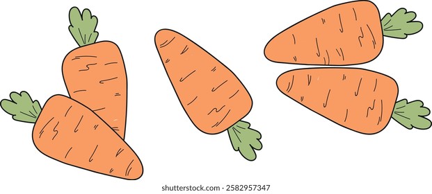 carrot print, easter print vector