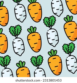 Carrot and radish pattern design or background