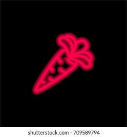 Carrot red glowing neon ui ux icon. Glowing sign logo vector