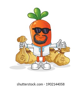 carrot rich arabian mascot. cartoon vector