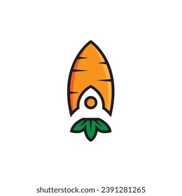 carrot rocket logo design illustration.