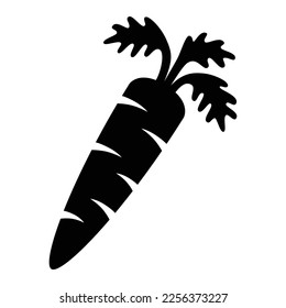 Carrot root vegetable with leaves flat vector icon for apps and websites