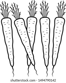 Carrot Root Vegetable Vector Outline Icon Stock Vector (Royalty Free ...