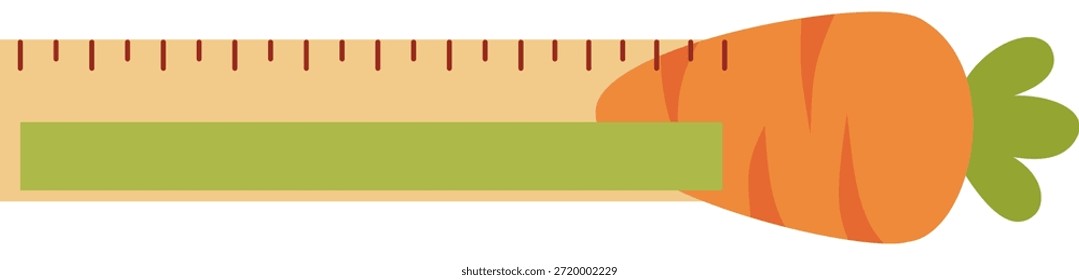 Carrot Ruler Flat Vector Illustration