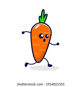 Carrot Run Cute Character Illustration