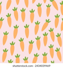 Carrot seamless pattern. Abstract art print. Design for paper, covers, cards, fabrics, interior items and any. Vector illustration about Easter.