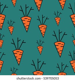 Carrot seamless  pattern. Backdrop texture for restaurant, cafe menu; eco, vegetarian food.
