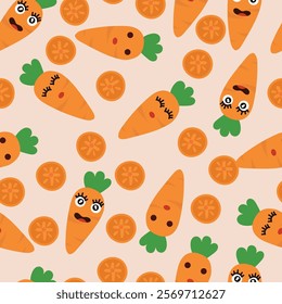carrot seamless pattern for background, fabric, cover, wrapper, etc.