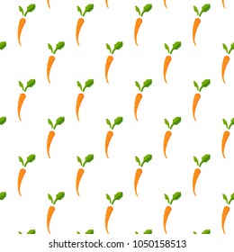 Carrot seamless pattern background vector illustration. Food pattern. Carrot with leaves 