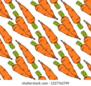 Carrot seamless pattern background - Vector illustration