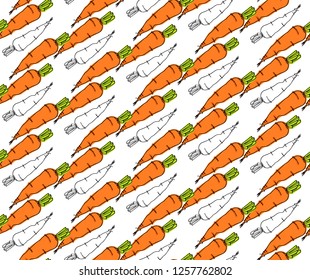 Carrot seamless pattern background - Vector illustration