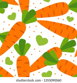 Carrot Seamless Pattern Background, Vector illustration