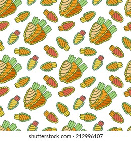 Carrot seamless pattern Seamless pattern can be applied on different surfaces such as wallpaper, web page background, clothes and other fabrics, phone or tablet cases