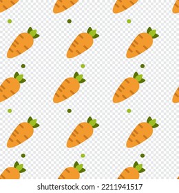 Carrot seamless pattern cute background. Vector cute carrots seamless pattern isolated. Carrot seamless background. Vector illustration