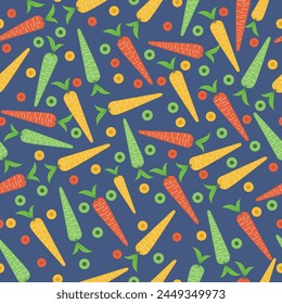 carrot seamless pattern in flat vector