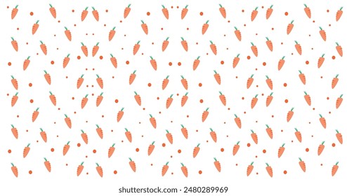 carrot seamless pattern in flat vector white background