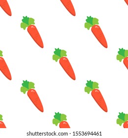carrot seamless pattern. isolated on white background.Cute vector background.