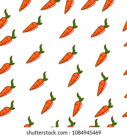 Carrot seamless pattern on white background vector.EPS10