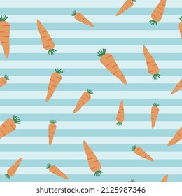 CARROT SEAMLESS PATTERN WITH STRIPE BACKGROUND FOR CLOTHS AND TEXTILE AND CAN BE USE IN ANY KIDS WEAR FIELDS VECTOR