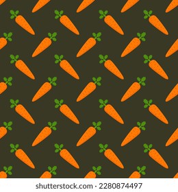 Carrot seamless pattern vector background.