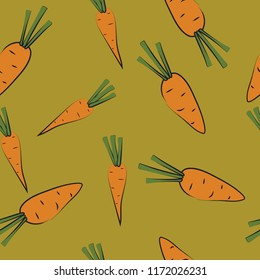 Carrot seamless pattern vector illustration