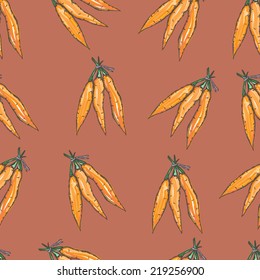 Carrot seamless pattern. Vector illustration.