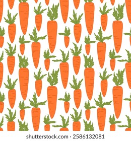 Carrot seamless pattern vector Carrot seamless pattern vector illustration. Simple and vibrant design for fabric prints, wallpapers, children’s products, posters and digital backgrounds