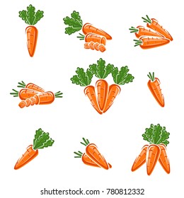 Carrot set. Vector