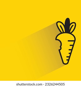 zanahoria con sombra sobre fondo amarillo