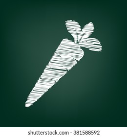 Carrot sign. Flat style icon with chalk effect