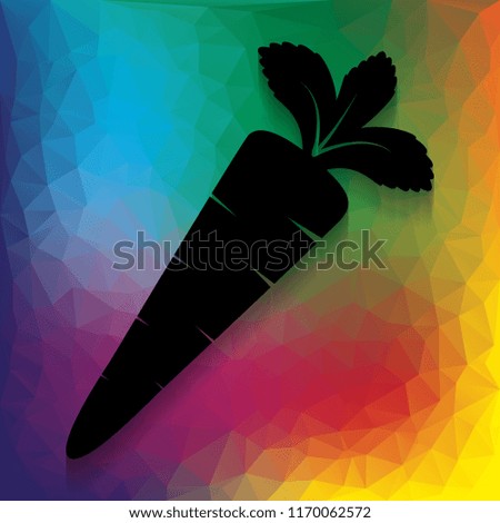Carrot sign illustration. Vector. Flat style black icon on white.