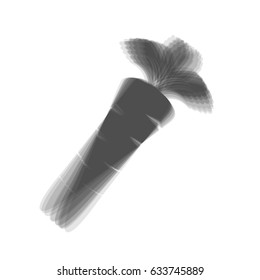 Carrot sign illustration. Vector. Gray icon shaked at white background.