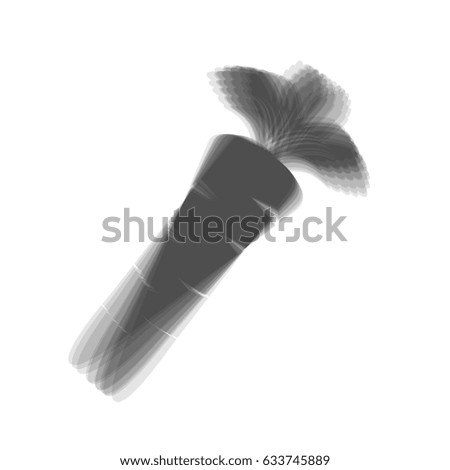 Carrot sign illustration. Vector. Gray icon shaked at white background.