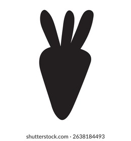 Carrot. Silhouette design. Vector illustration. Food graphic design.