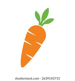 Carrot Silhouette Icon – Solid Vegetable Symbol on White Background