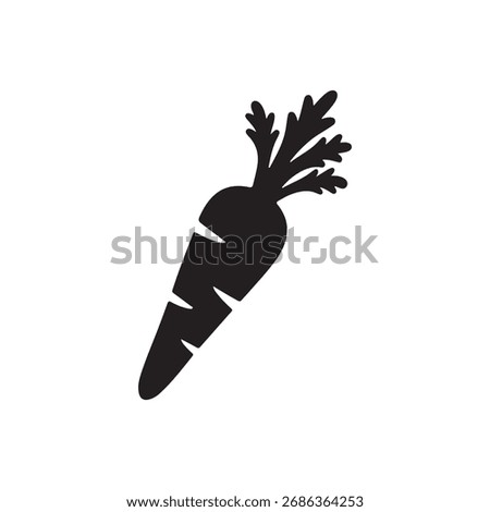 Carrot silhouette icon vector flat illustration design on white background