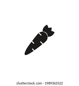 carrot silhouette icon vector on a white background