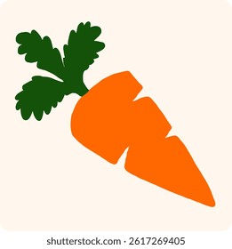 Carrot Silhouette Illustration with background cream