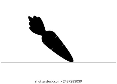 Carrot silhouette vector art illustration and isolated outline drawing