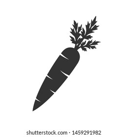 Carrot silhouette vector icon isolated on white background