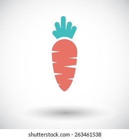 Carrot. Single flat icon on white background. Vector illustration.