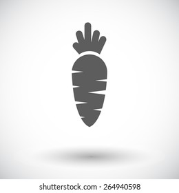 Carrot. Single flat icon on white background. Vector illustration.
