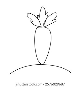 Carrot single line art continuous one line drawing of Isolated outline vector art
