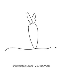 Carrot single line art continuous one line drawing of Isolated outline vector art
