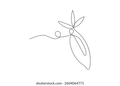 Carrot single line art continuous one line drawing of Isolated outline vector icon