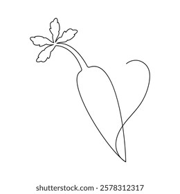 Carrot single-line art creatively captures the essence of a carrot with a single, flowing line, symbolizing both simplicity and natural beauty.