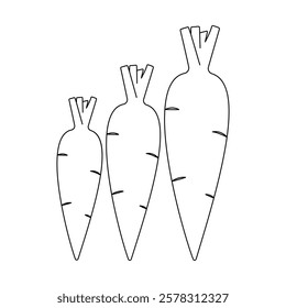 Carrot single-line art creatively captures the essence of a carrot with a single, flowing line, symbolizing both simplicity and natural beauty.