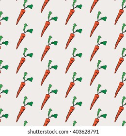 Carrot sketch hand drawn pattern. Vector and illustration.